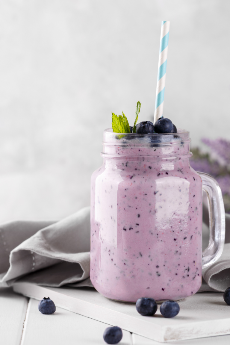 Lemon Blueberry Protein Shake, Simple + Easy!