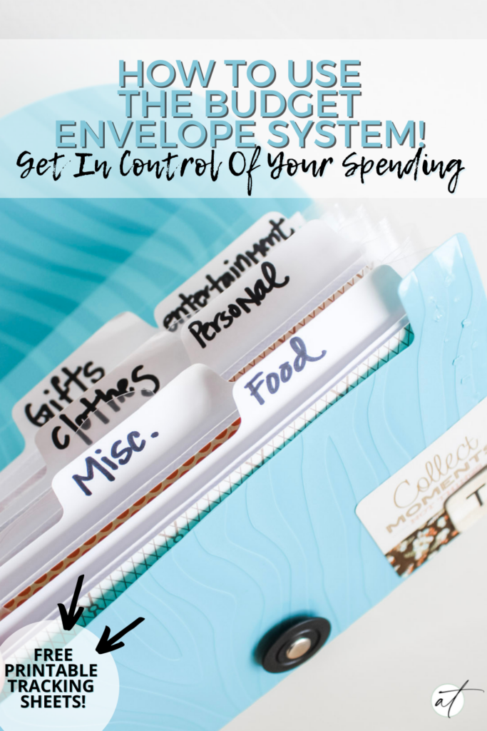 Image of budget envelopes, made with a dollar store accordion coupon holder and some leftover scrapbooking materials. 