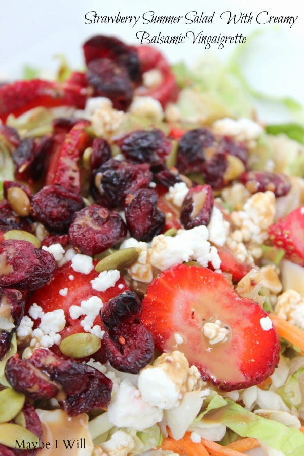 Strawberry Summer Salad With Creamy Balsamic Vinaigrette