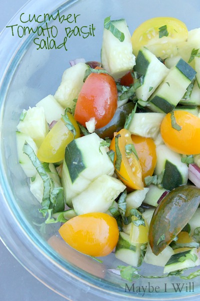 Cucumber Tomato Basil Salad