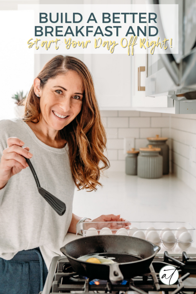 Photo of Andie making an egg in a cast iron skillet. Build a better breakfast with these amazing tips. 