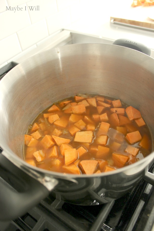 Boil Sweet Potatoes for Chili