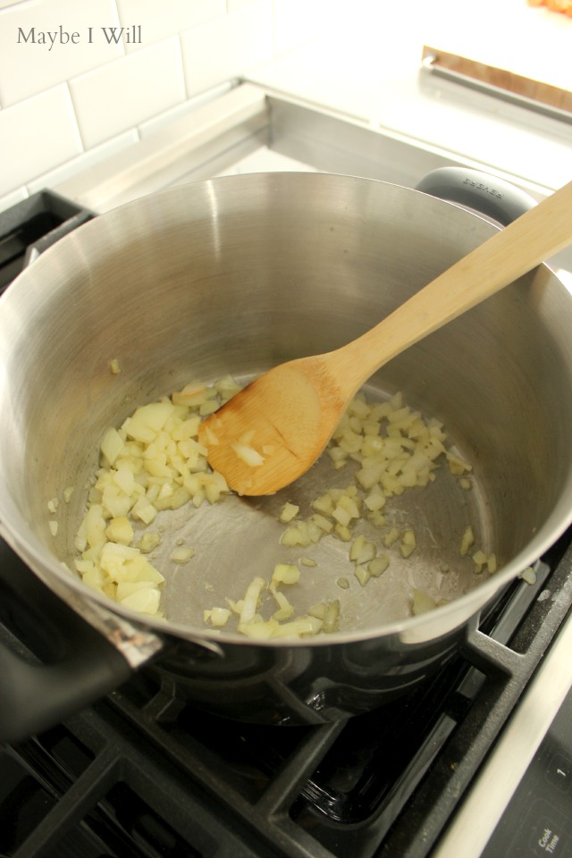 Sautee Onions For Sweet Potato Chili