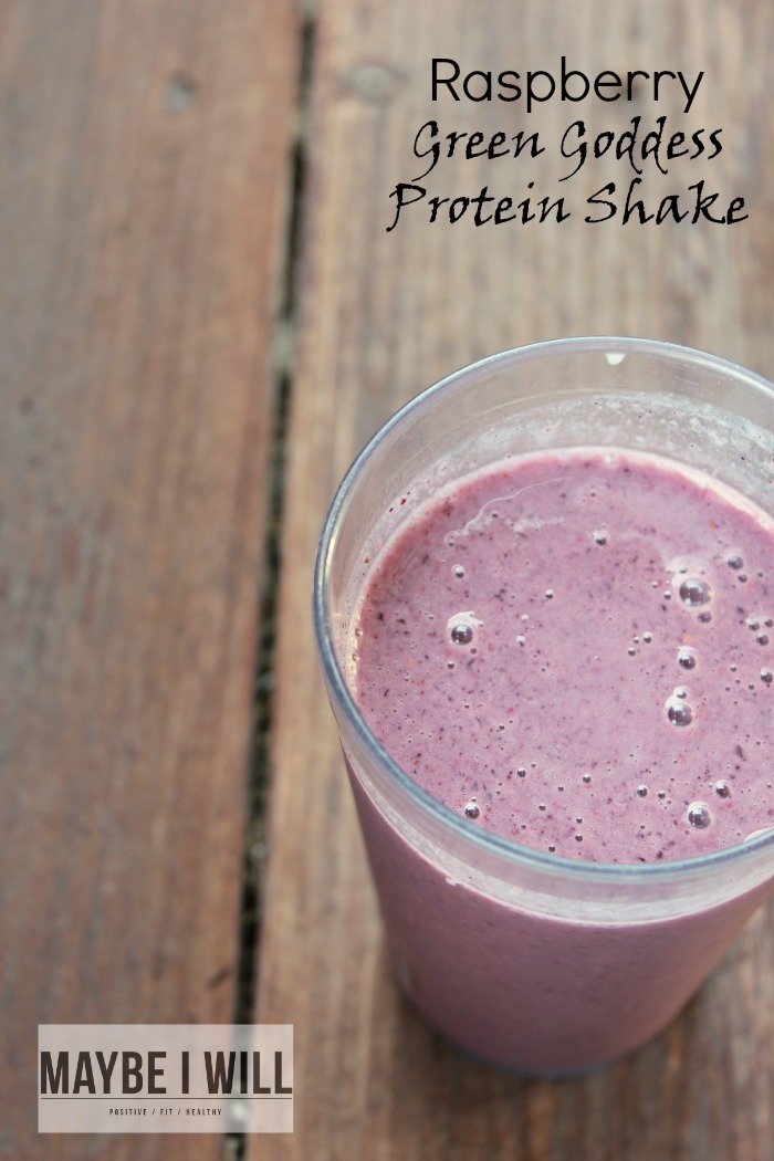 Raspberry Green Goddess Protein Shake