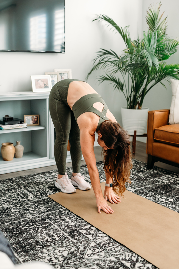 Walkout to plank position. Often called the inch worm is a great stretch for your entire body