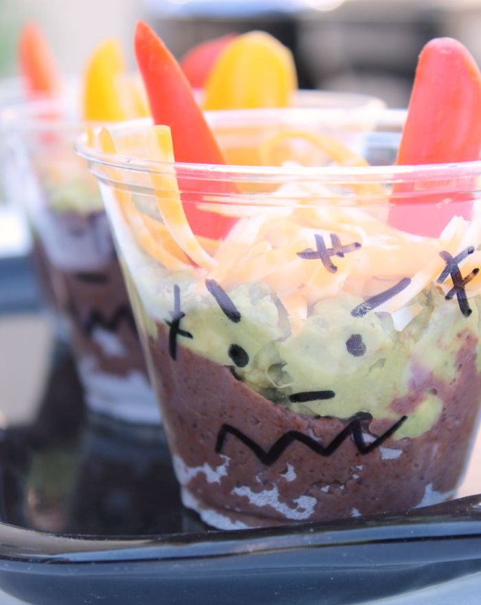 Spooky Bean Dip Cups