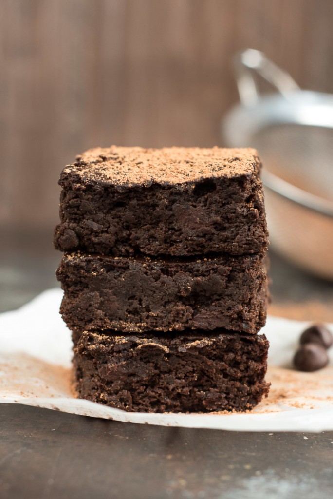 Photo of dark chocolate black bean brownies 