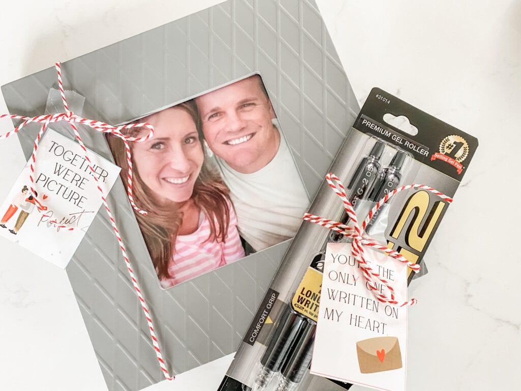Photo of Valentine gift ideas for him days 4-5. Framed photo and his favorite pens. 