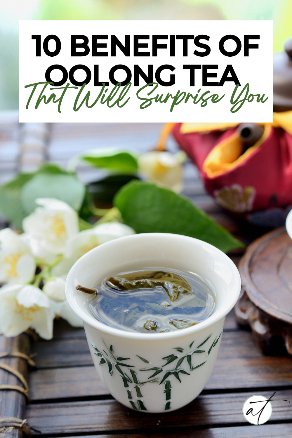 Photo of Oolong tea styled in a very traditional Japanese way