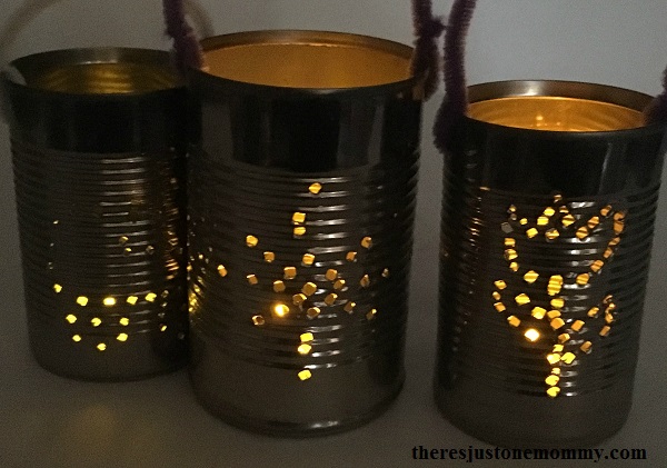 Photo of tin can luminaries 