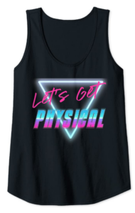 Let's Get Physical Retro Style Black Workout Tank 