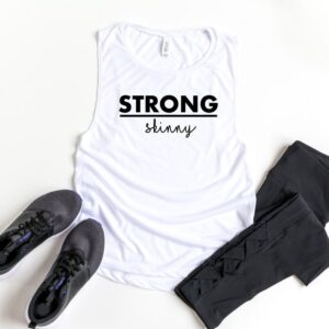 White Strong Over Skinny Muscle Tank From Etsy