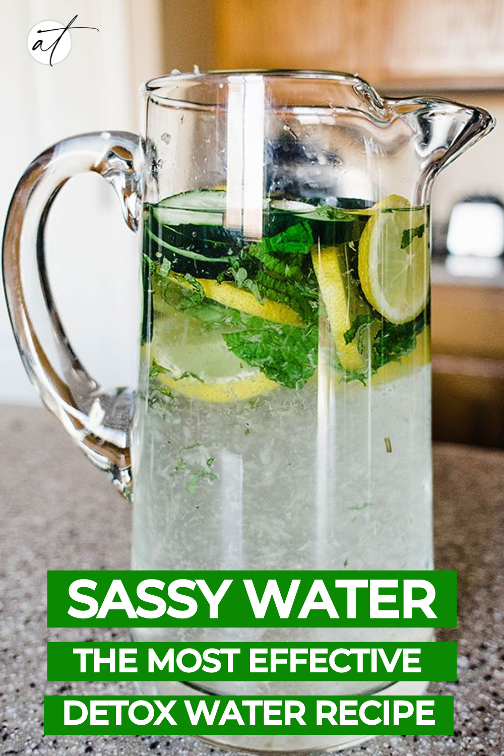 Photo of Sassy water prepared in large glass pitcher 