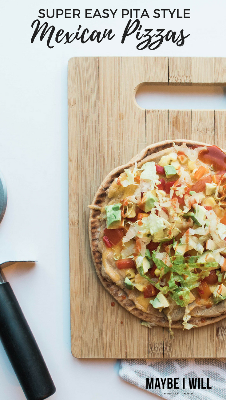 Midweek meals can be chaotic! This pita style Mexican pizza is a breeze to put together and a great way to get your kids to eat some veggies!
