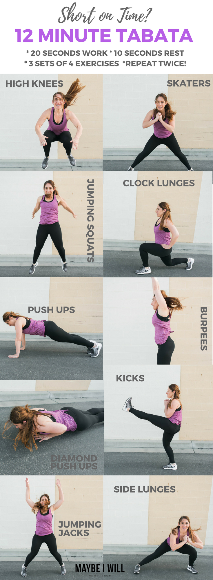 No weights, no excuses - this crazy effective high-intensity 12 Minute Tabata workout can be done anywhere and will only take 12 minutes of your time!