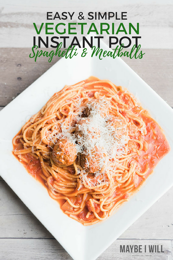For those nights when you need dinner on the table fast this Easy Instant Pot Vegetarian Spaghetti and Meatballs is about the easiest throw together dinner there is! 