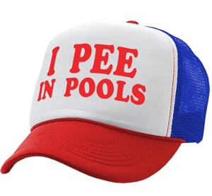 I pee in pools trucker hat 