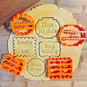 Off color cookie cutters with funny sayings - may just be the white elephant gift of the party! 
