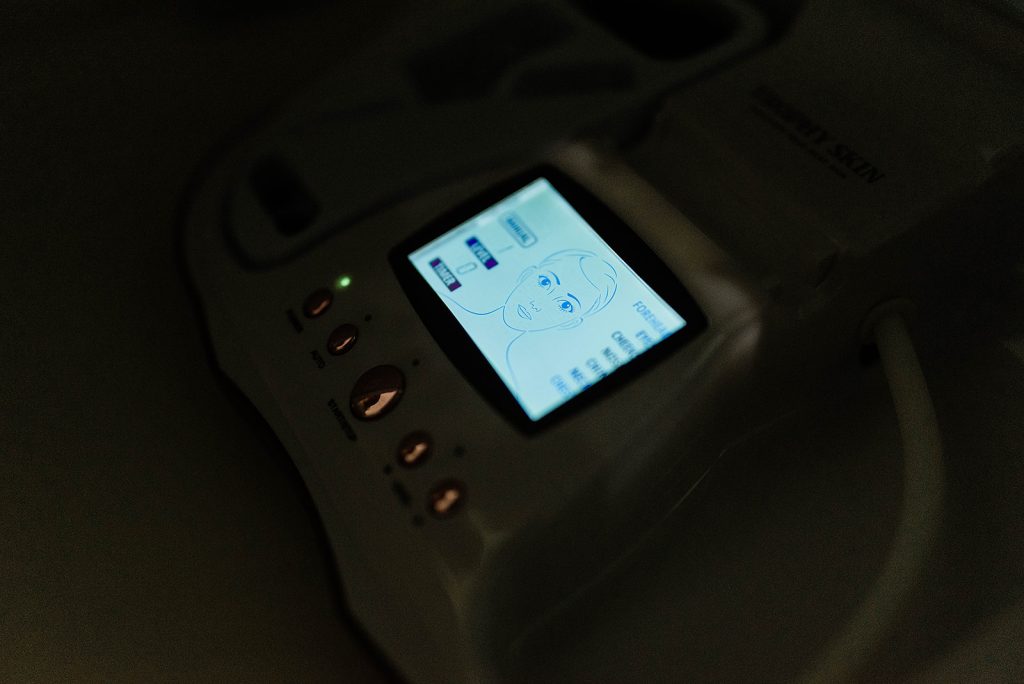 Photo of light up light LCD screen on the Trophy Skin system. Trophy Skin Review of how the system works.