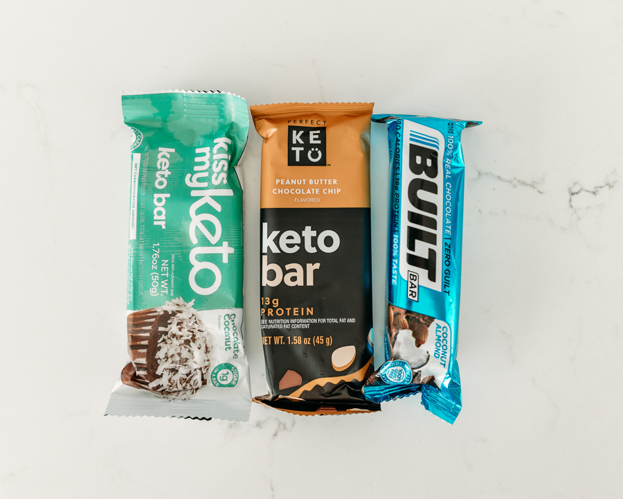 Assortment of healthy protein bar options