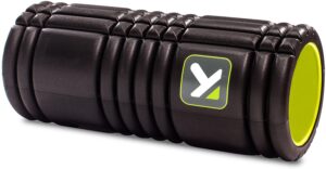 Black and green trigger point foam roller 