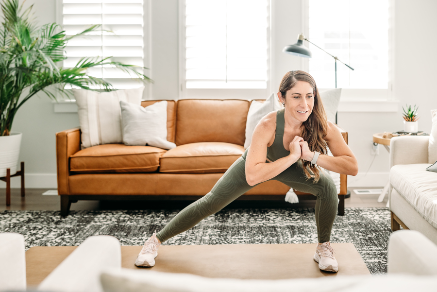 Side lunge always a fantastic move for stretching your inner thighs and working your outer saddle bags.