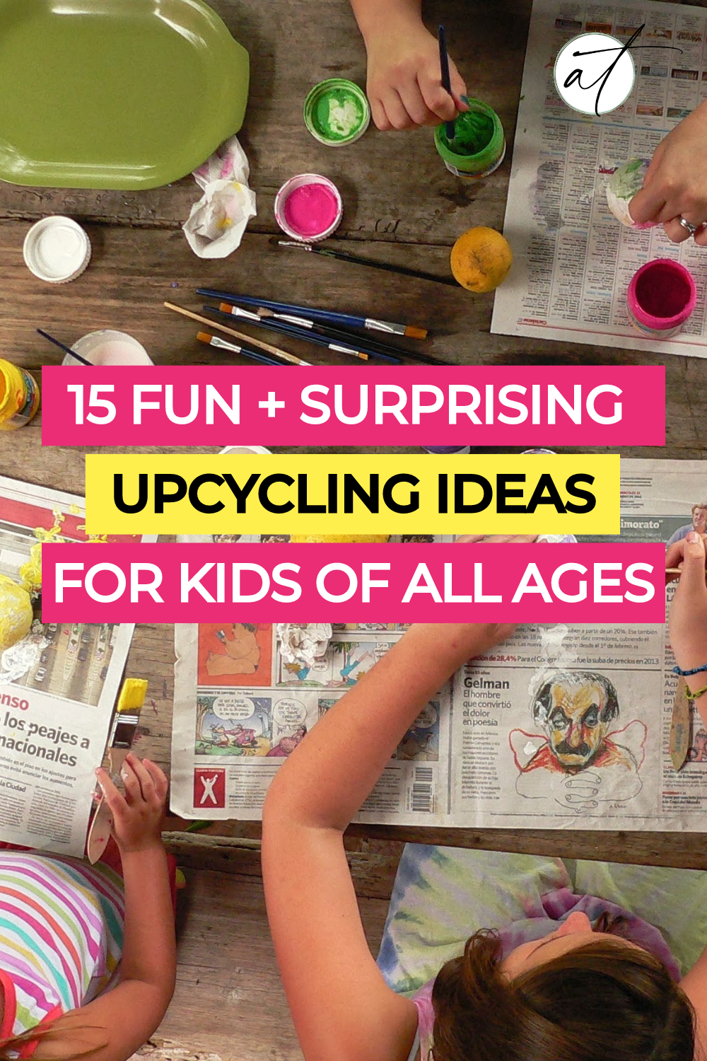Photo of kids crafting and enjoying making these upcycling ideas for kids