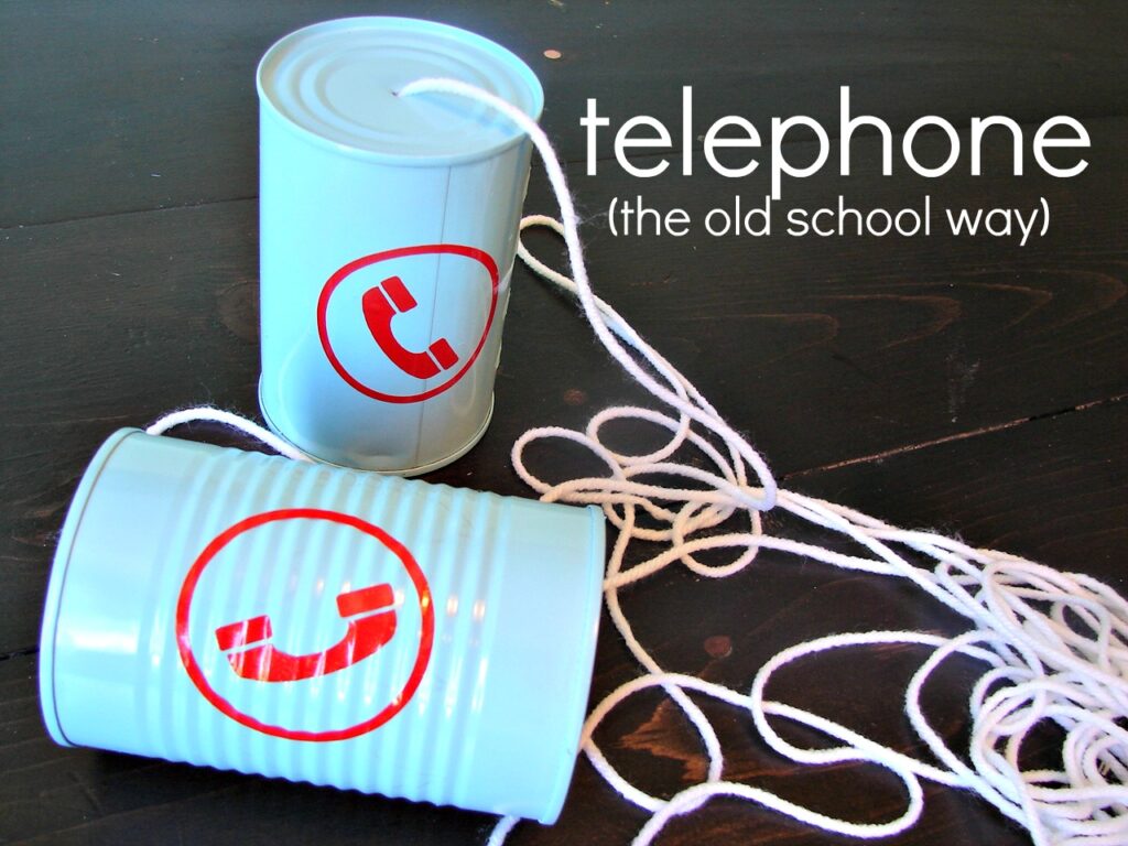 Image of tin can walkie talkies - make old schools phones! 